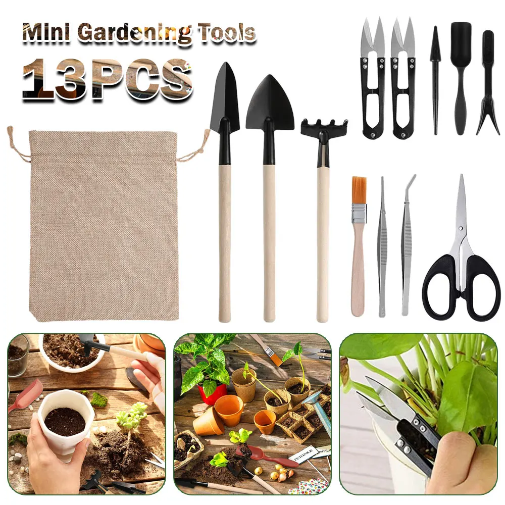 Gardening Tools Kit For Home Garden - 13 szt. Zestaw narzędzi sukulenty do